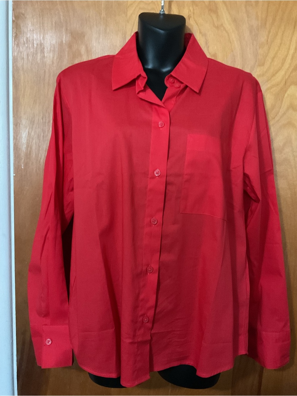H&M Women's Red Button-Down Shirt